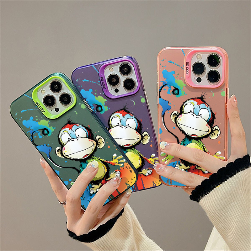 Capinha Anti-amarelamento Macaco Grafite para Samsung A05/A06/A07/A14/A15/A16/A17/A24/A26/A35/A52/A53/A54/A55/A71/A72