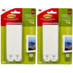 Kit com 8 Pares Fixa Quadros Adesivo Command EXTRA Grande ATE 9KG 3M
