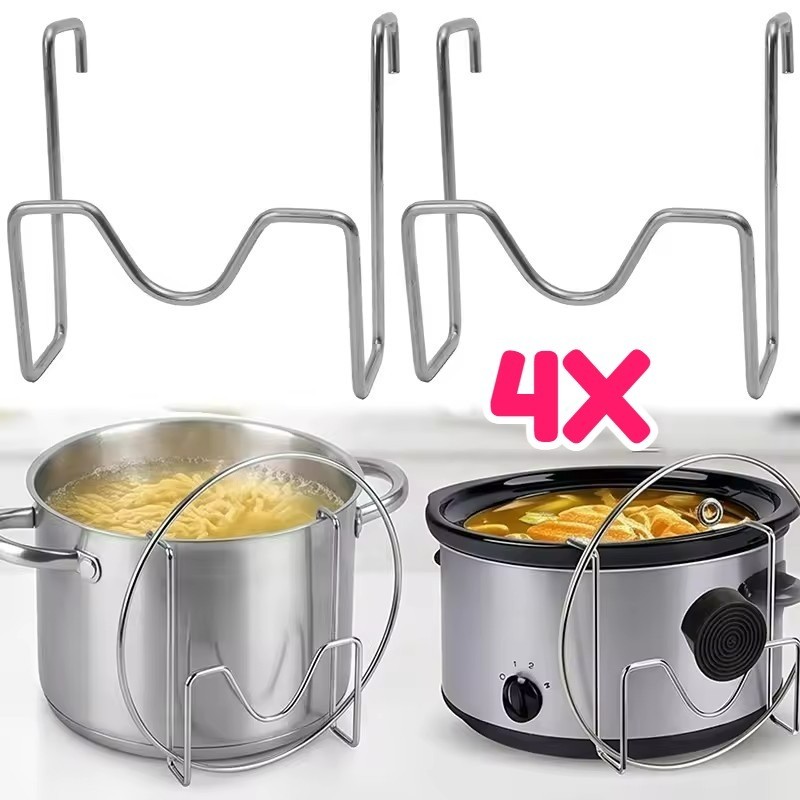 Rack De Borda De Panela De Aço Inoxidável-Prateleira De Armazenamento De Tampa De Fogão-Suporte Lateral Antiderrapante P