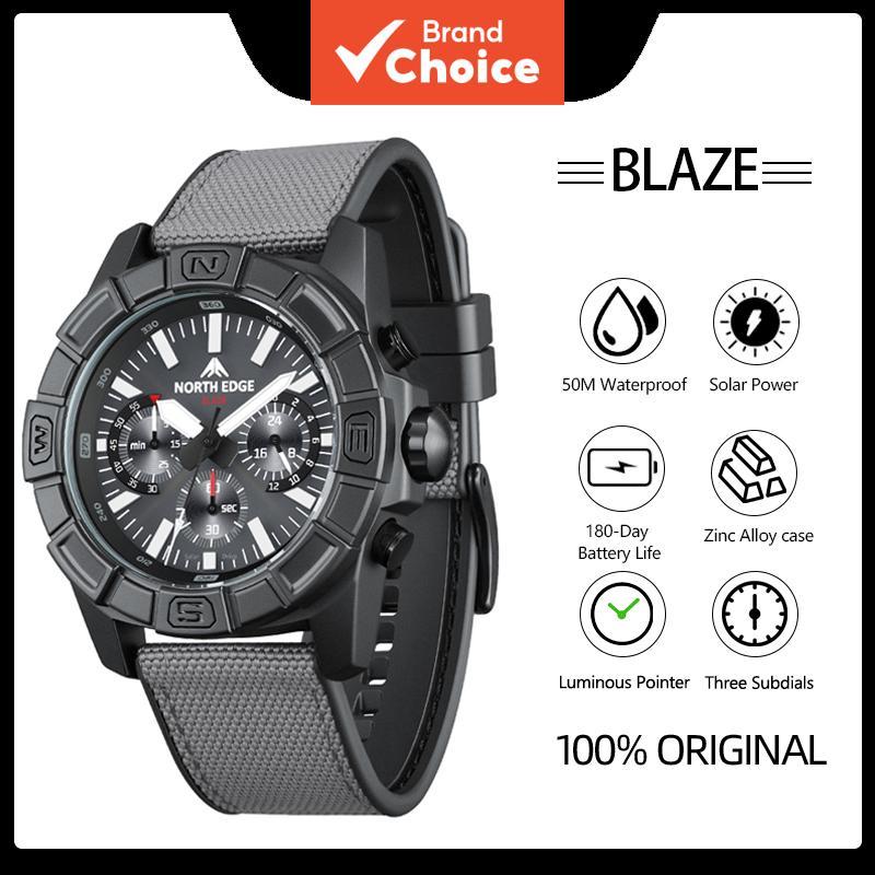 North Edge Blaze Relógio Masculino Movido A Energia Solar 50 M À Prova D'água Esportes Ao Ar Livre Bateria De 180 Dias L
