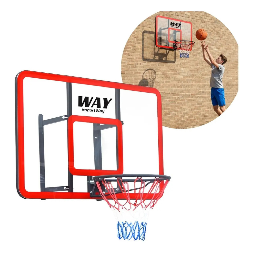 Tabela Basquete Importway 120x80cm Aro 45cm Aço