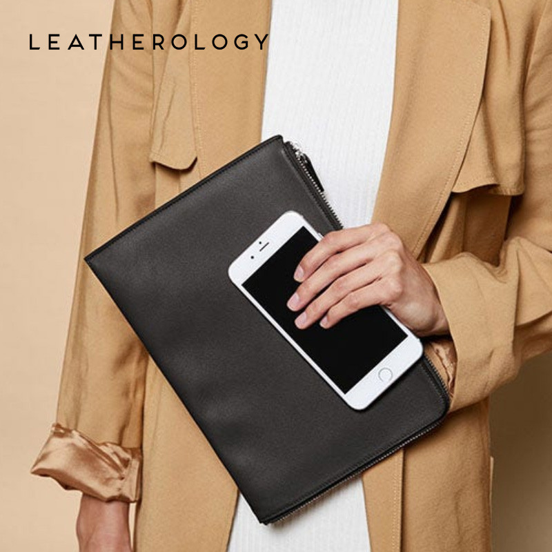 Leatherberry couro genuíno ipad pro capa protetora presente couro simples fino l