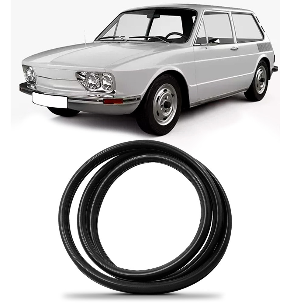 Borracha Vidro Lateral Fixo Brasilia 73 a 81 Com Encaixe para Friso