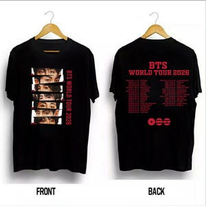 Camiseta Unissex Oversized Plus Size Feminina Masculina Estampa BTS World Tour  Kpop  Streetwear Casual