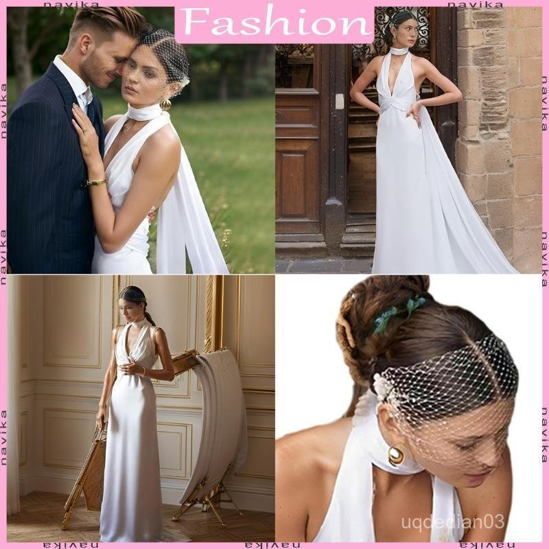 Véu De Noiva Com Pérolas NA Capa Delicada Para O Rosto , Peruca De Tule Elegante Celebrações De Casamento , Adereços Fot