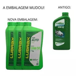 Kit 3 óleos Motor 20w50 Mineral Lubrax Essencial Api Sl 1 Litro