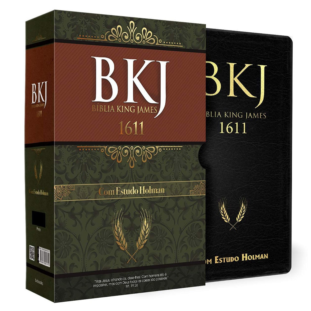 Bíblia King James 1611 Com Estudo Holman BKJ Preta e Marrom em Oferta na Shopee