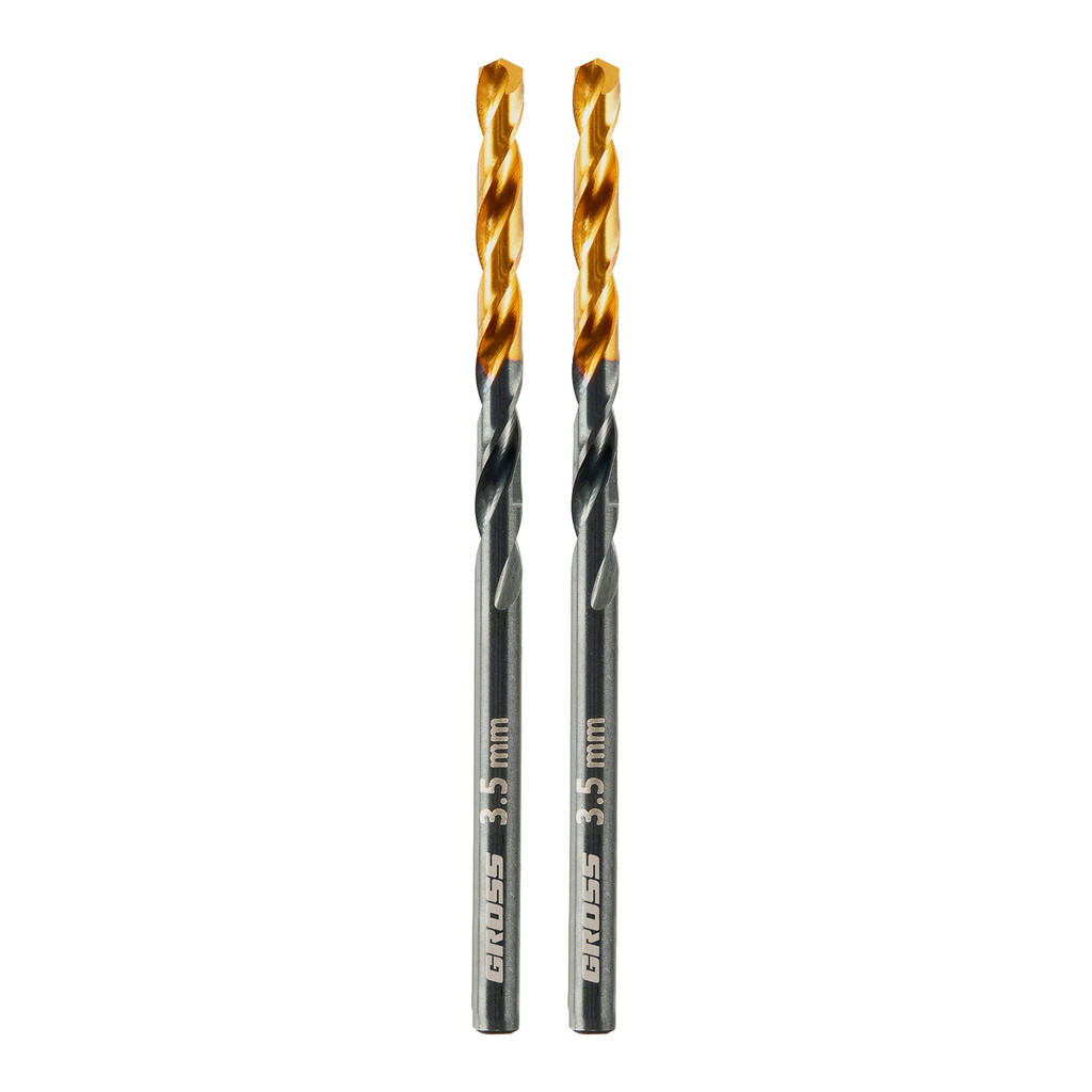 BROCA ACO RAPIDO PROFISSIONAL, NITRETO DE TITANIO, PARA METAL, 3,5MM, 2PCS // GROSS