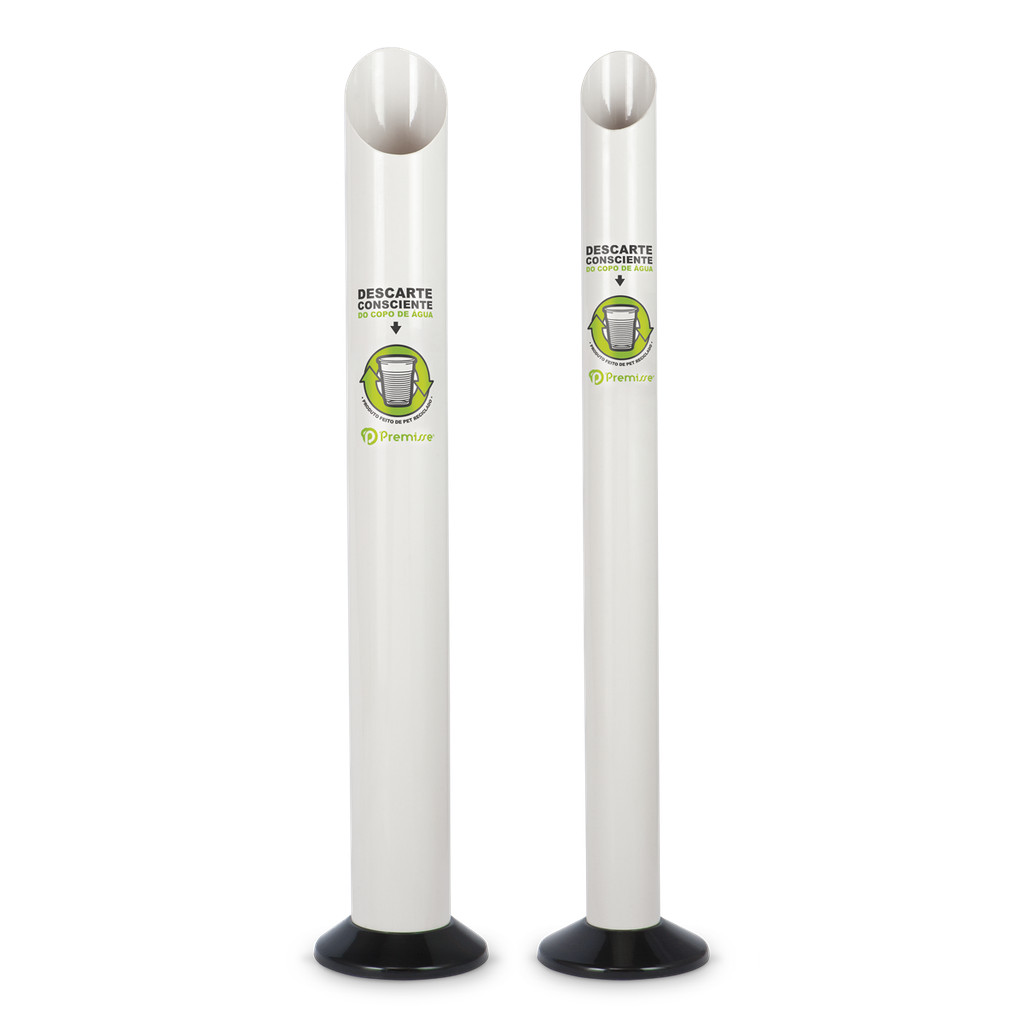 Kit 2 Lixeiras Para Copo Descartável Água + Café - Eco Cor Branco - Premisse