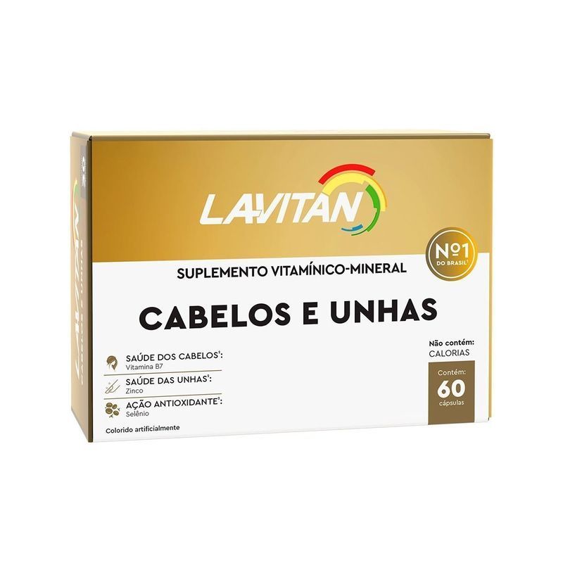 Suplemento Alimentar Lavitan Cabelo E Unhas Com 60 Cápsulas em Oferta na Shopee