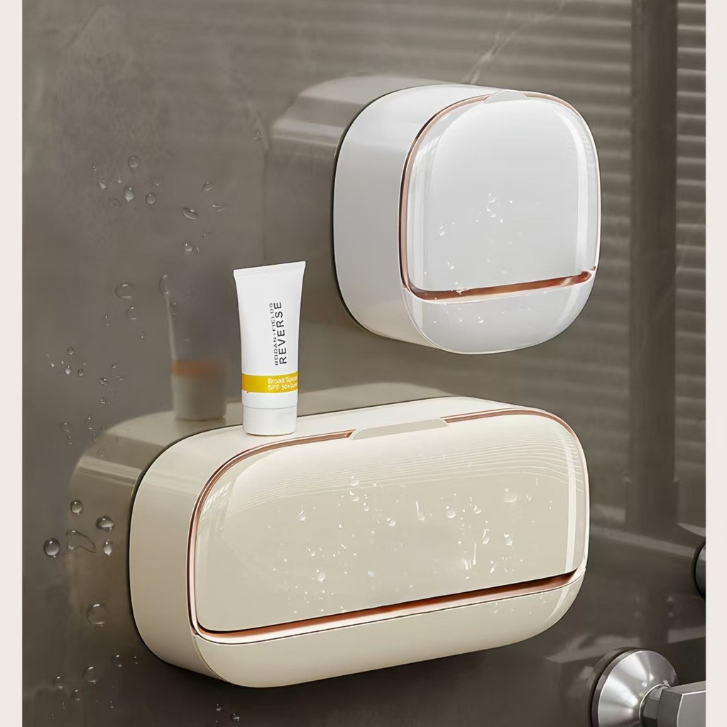 Saboneteira de Parede com Bandeja de Drenagem, Mantém o Sabonete Seco, Suporte de Sabão