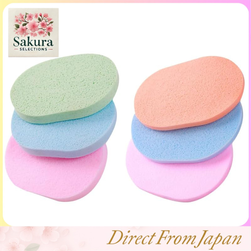 Makeup Sponge Set of 6 - Thick and Thin Natural Foam Sponges for Face Cleansing, Makeup Removal, Quick-Dry, and Easy Storage