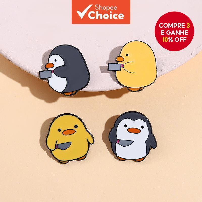 (Vários Estilos) Conjunto De Crachás Esmaltados De Pinguim De Desenho Animado – Broche De Animal Fofo Joias Para Mulhere