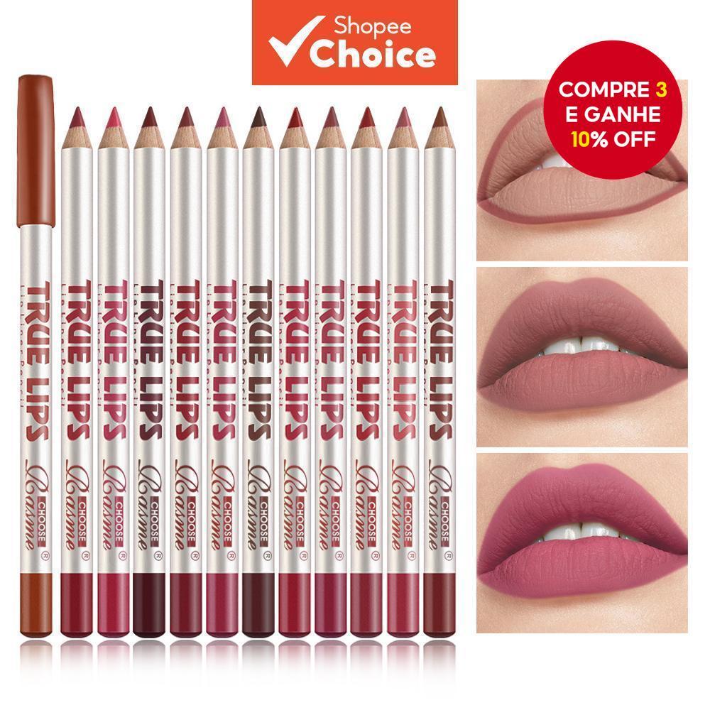 Conjunto de 12 varas Forro labial fosco não desbotado à prova d'água de alta cor