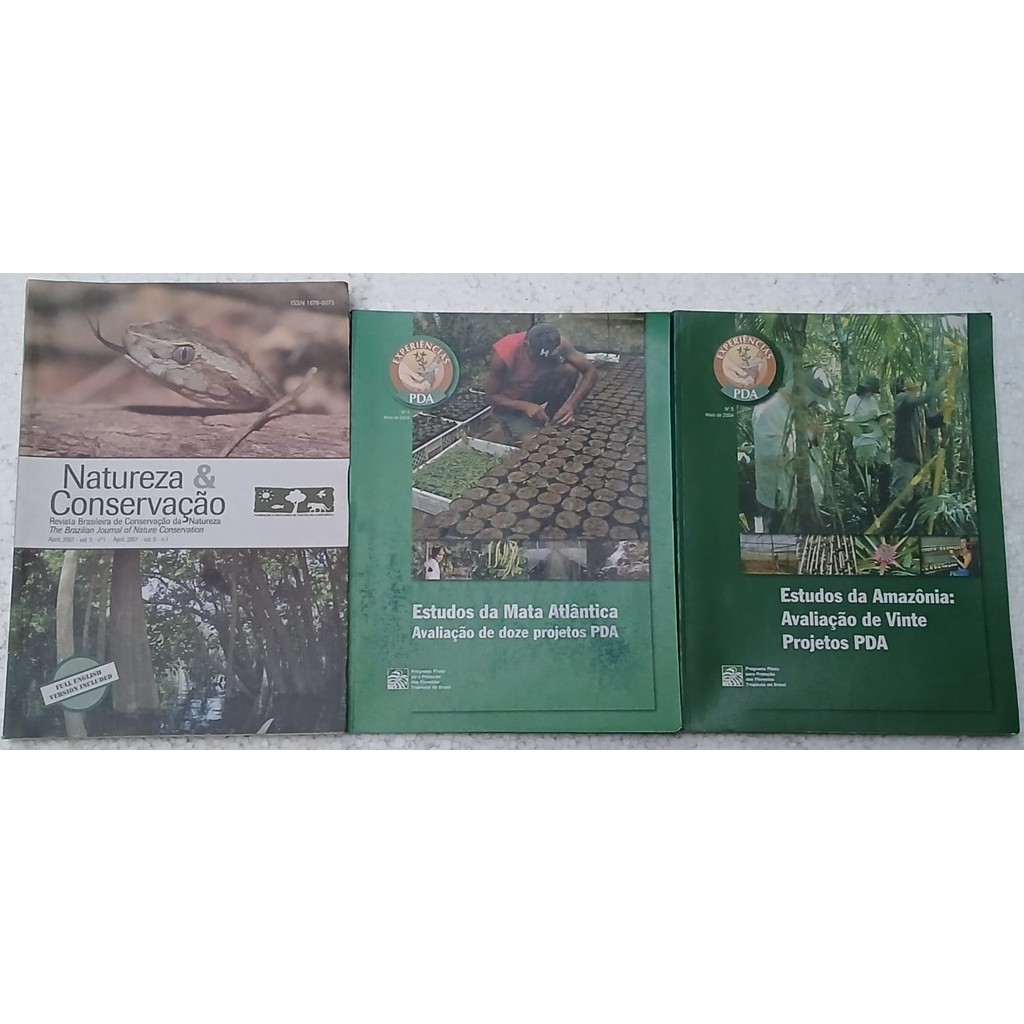 3 Livros: Estudos da Amazônia, da Mata Atântica Natureza de Ministério do Meio Ambiente; Experiências PDA 7760531