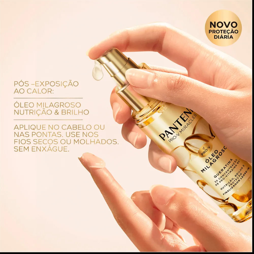 Detalhes do Kit Pantene Liso Extremo Shampoo 350ml + Condicionador 175ml + Óleo Milagroso Queratina 95ml