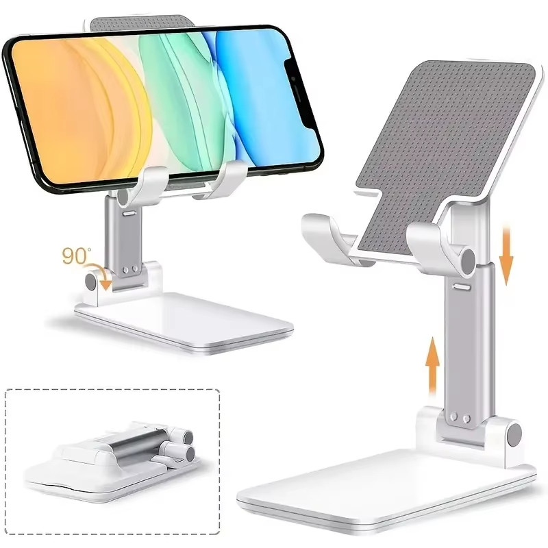 Suporte de Mesa Ajustável para Celular e Tablet Dobrável Universal para iPhone, iPad e Xiaomi