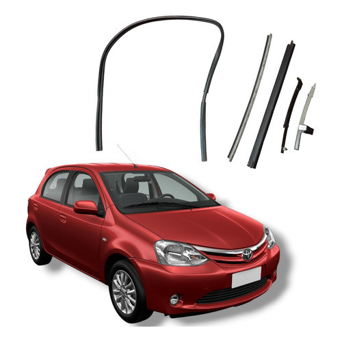 Jogo Borracha Porta Traseira Esquerda Toyota Etios 2014