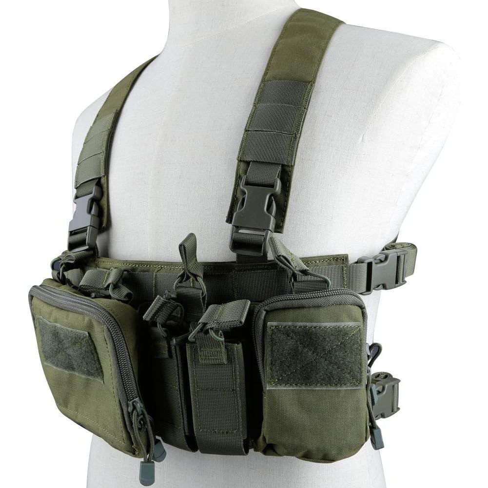 Colete de assalto tático com vários bolsos camuflado multifuncional Molle 500D