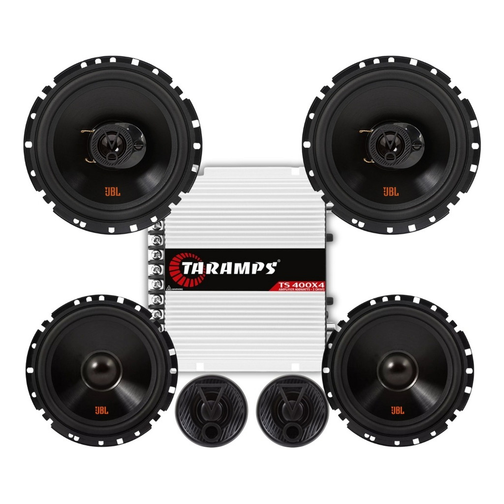 Kit 2 Vias 6 pol JBL FLEX4 62VFX55 + Par de Alto Falantes 6 pol 6TRFX55 110W + Módulo Taramps TS400