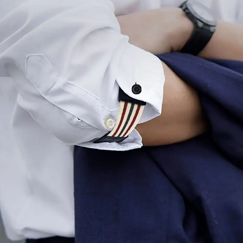 1 Par Extensor De Punho Botão Camisa Manga Braço Banda Elástica Cintas Para Homens Mulheres Braçadeira Ajustável Liga Te