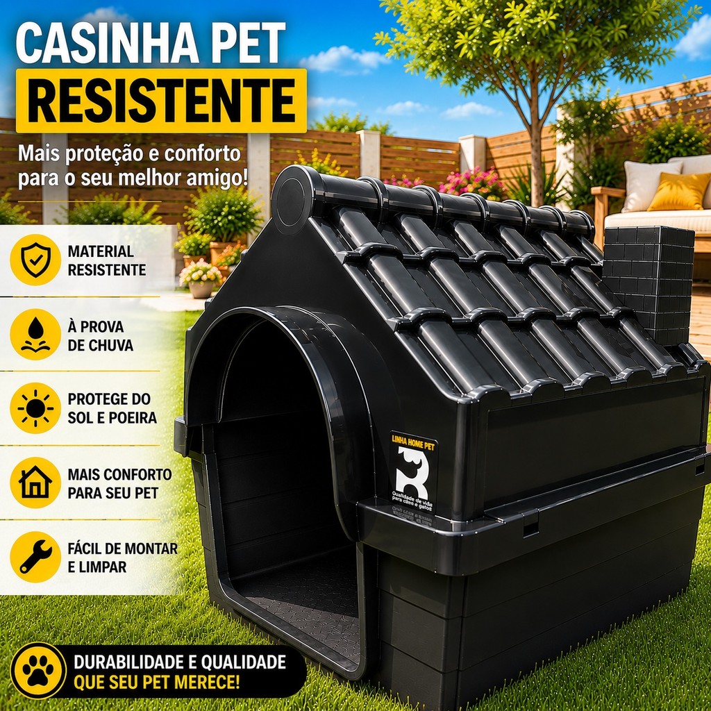 casinha de cachorro plástico lavável facil de limpar N5 e N6 Pet proteção Raios UV
