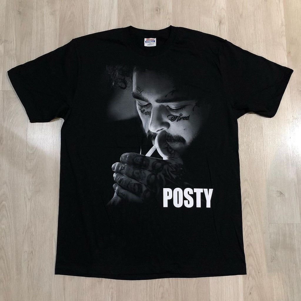 Camiseta estampada premium em puro algodão Camiseta Unissex Post Malone Rock Rap Retrô Estampada Confortavel Autentica E