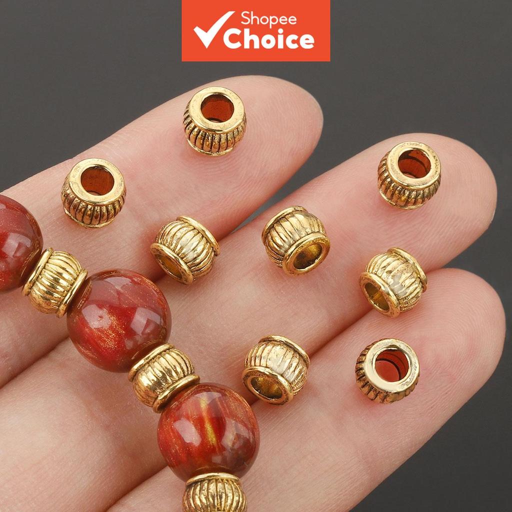 Liga De Zinco 30 Peças Contas Espaçadoras De Tambor De Abóbora Conectores Redondos Planos Para Colares Diy Pulseiras Amu