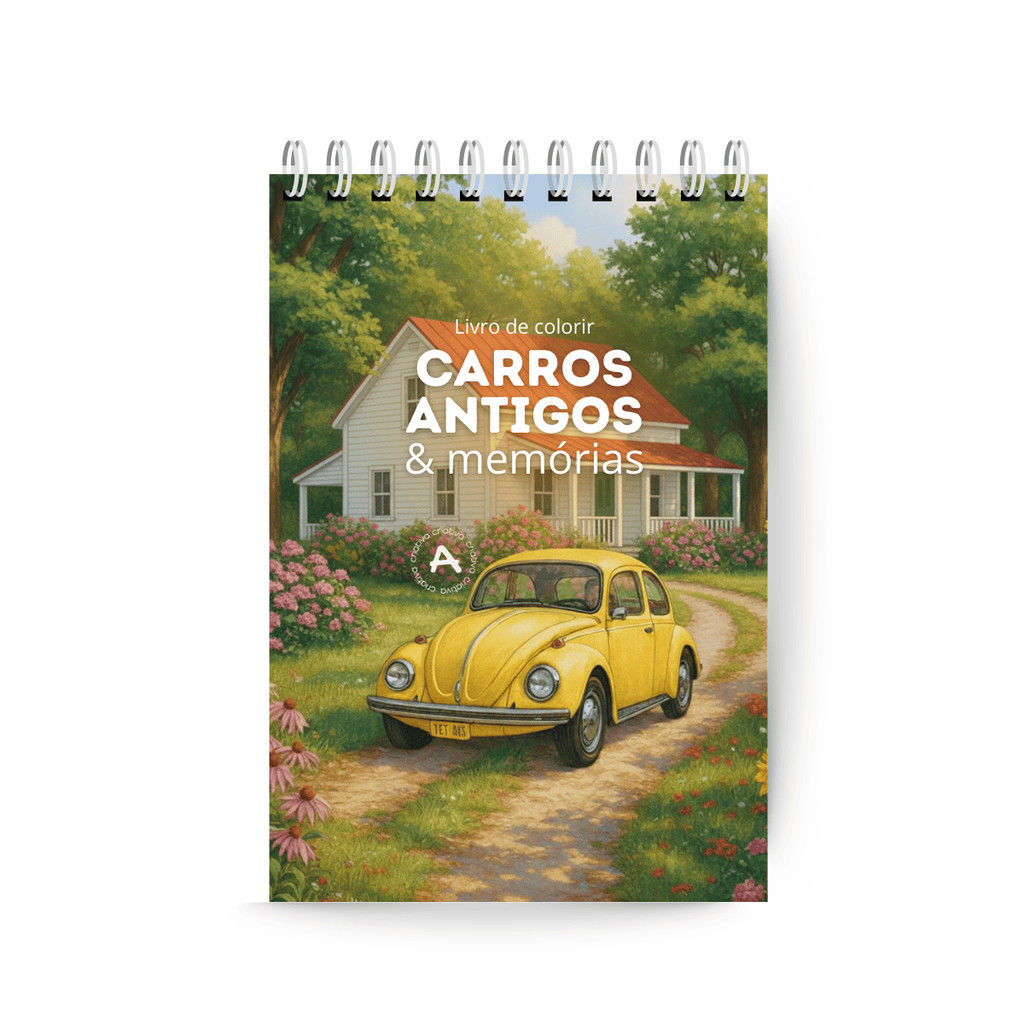 LIVRO DE COLORIR CARROS ANTIGOS A5 CAPA DURA 50F ARTERA em Oferta na Shopee