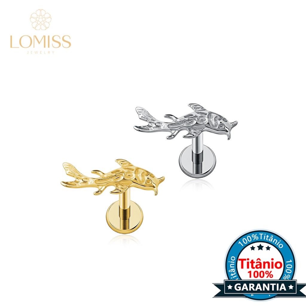 Piercing Orelha Titânio Pvd Peixe Labret Lateral Vertical Nariz Tragus Conch Boca Titanium Feminino Masculino em Oferta na Shopee