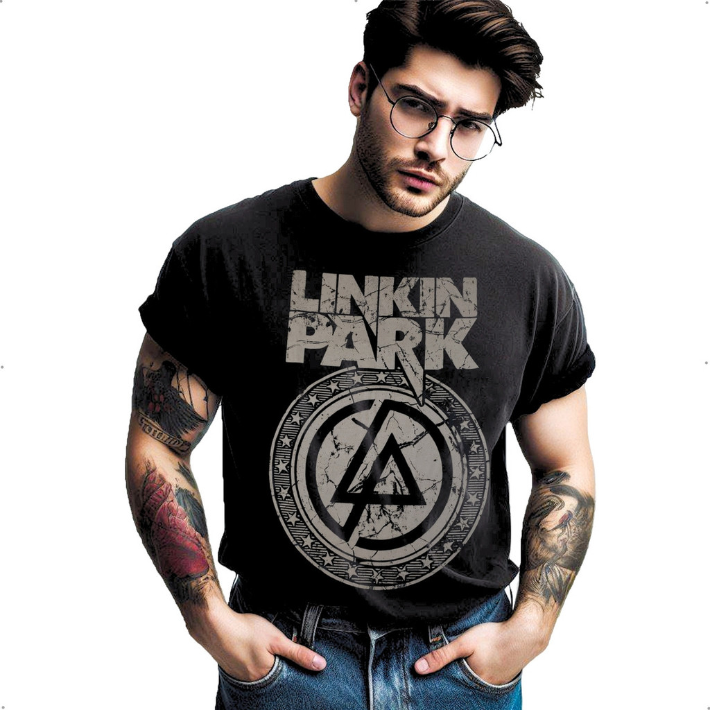 Camiseta Linkin Park Ii Preta Unissex 100% Algodão Adulto Moda Banda De Rock Lançamento 2026
