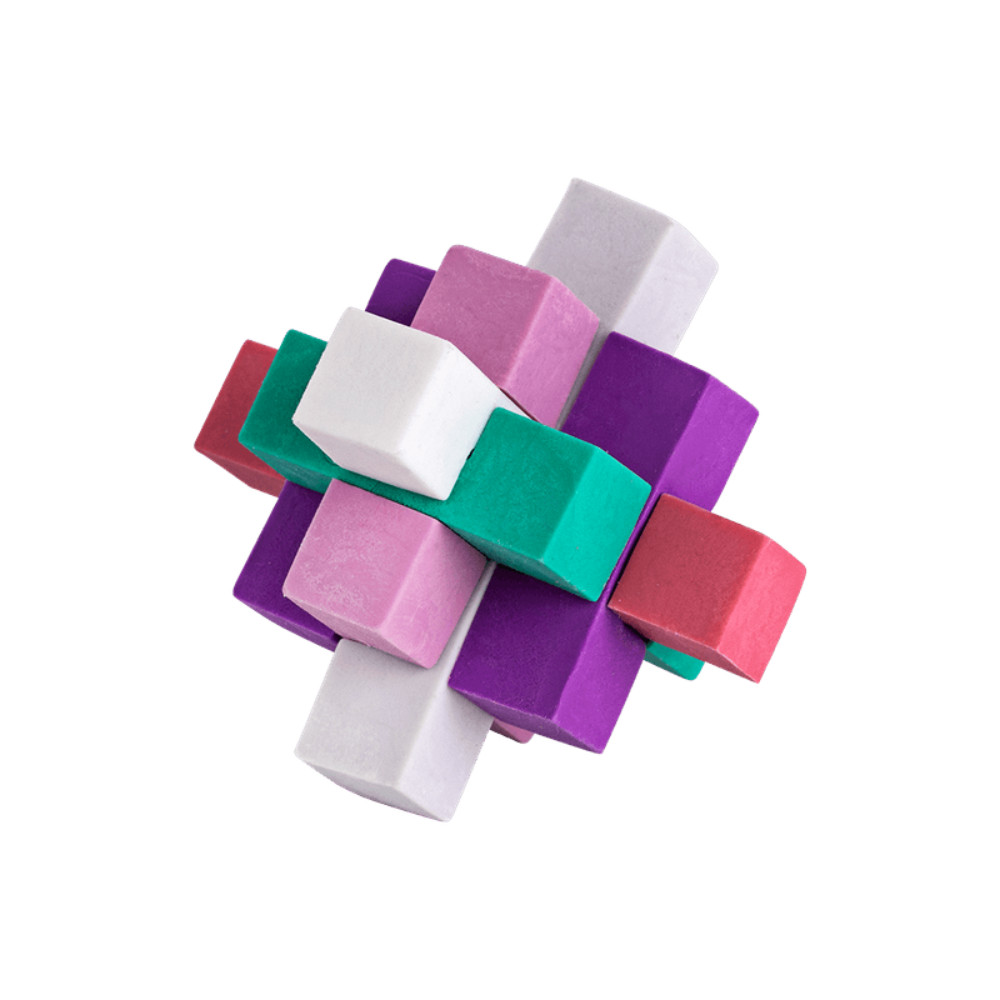 Borracha Cubo 3D Pote Com 9 Unidades BRW