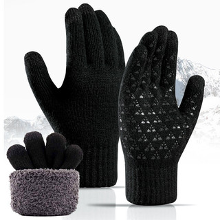Luvas quentes de inverno para homem, com tecnologia touchscreen, luvas de malha espessa, luvas resistentes ao frio para 