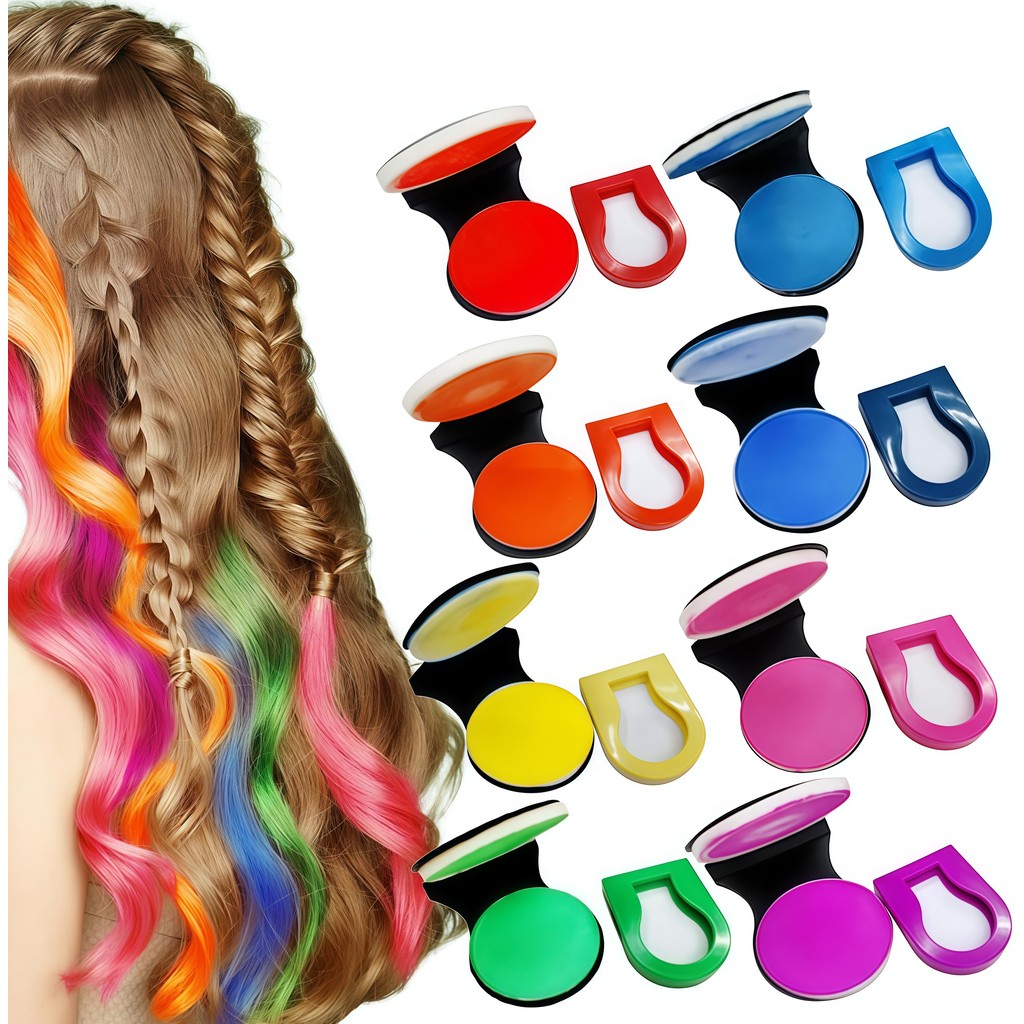 Kit de Giz de Cabelo com 6 Cores/Spray Temporário para Cabelo DIY/Ideal para Festa/Carnaval em Oferta na Shopee