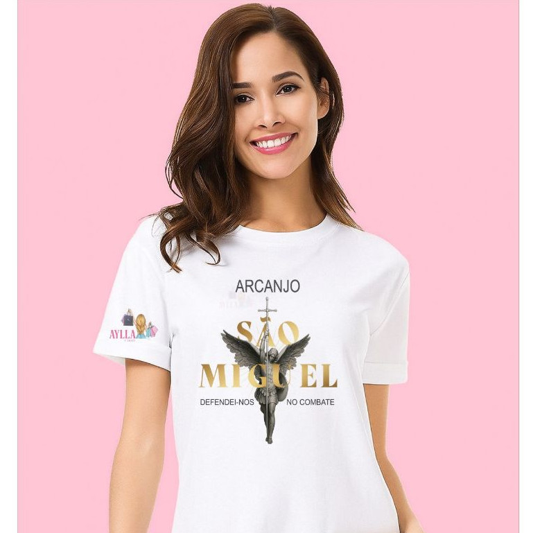 CAMISETA UNISEX Blusa t-shirt ARCANJO SÃO MIGUEL,CATÓLICA CRISTÃ, plus size,MODA ADULTO E INFANTIL