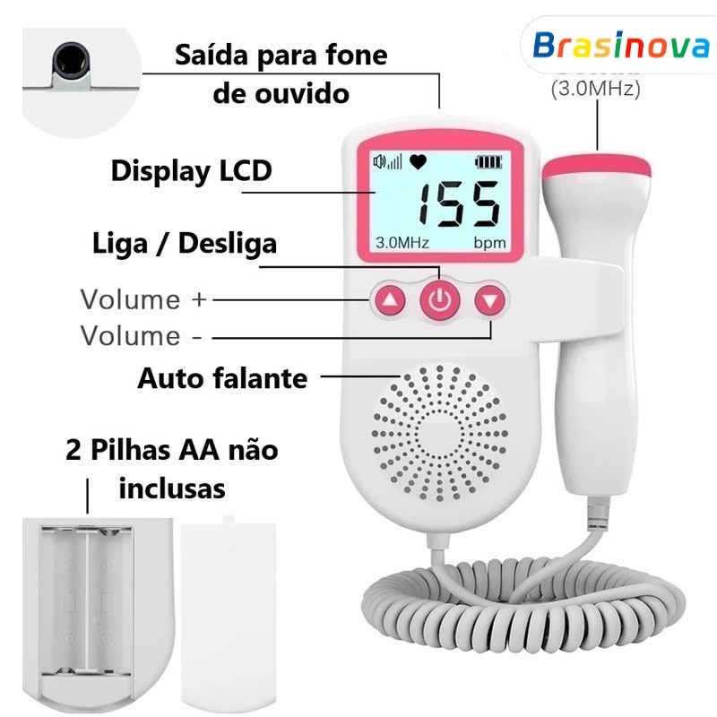 Ultra-Voice Fetal Ouça o Batimento Cardíaco do Bebê