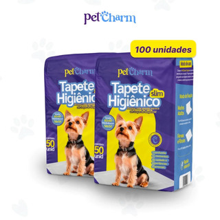 Kit Tapete Higiênico PetCharm Slim até 100 unidades -Tamanho 50cm x 60cm Para Cachorros