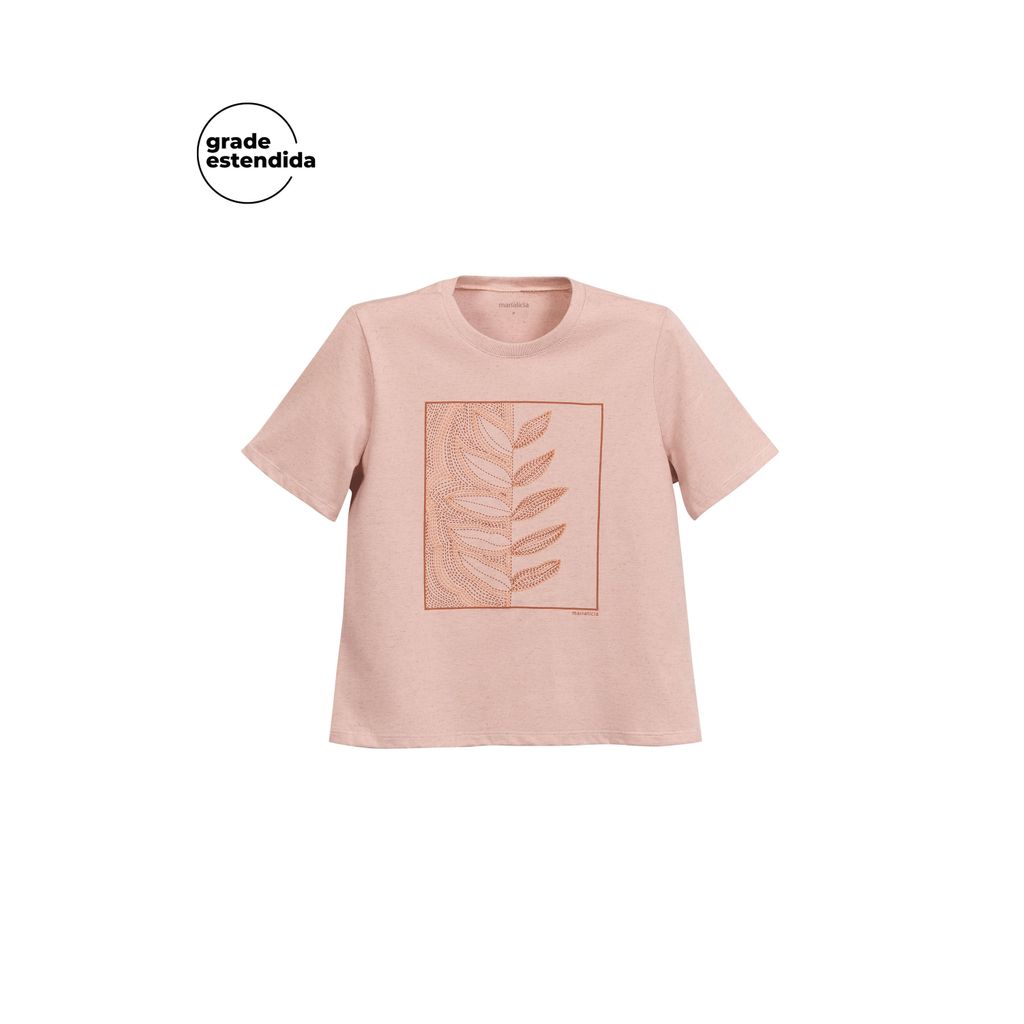 Detalhes do T-Shirt Feminina Eco Marialícia Rosa