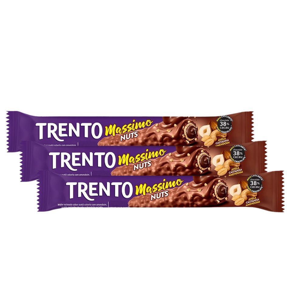 Kit 3 Chocolate Trento Massimo Nuts 25g