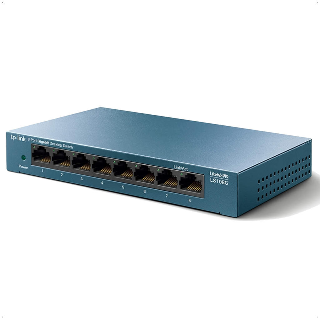 Switch Gigabit de Mesa com 8 portas LS108G LiteWave RJ45 10/100/1000Mbps TP-LINK - TPN0214