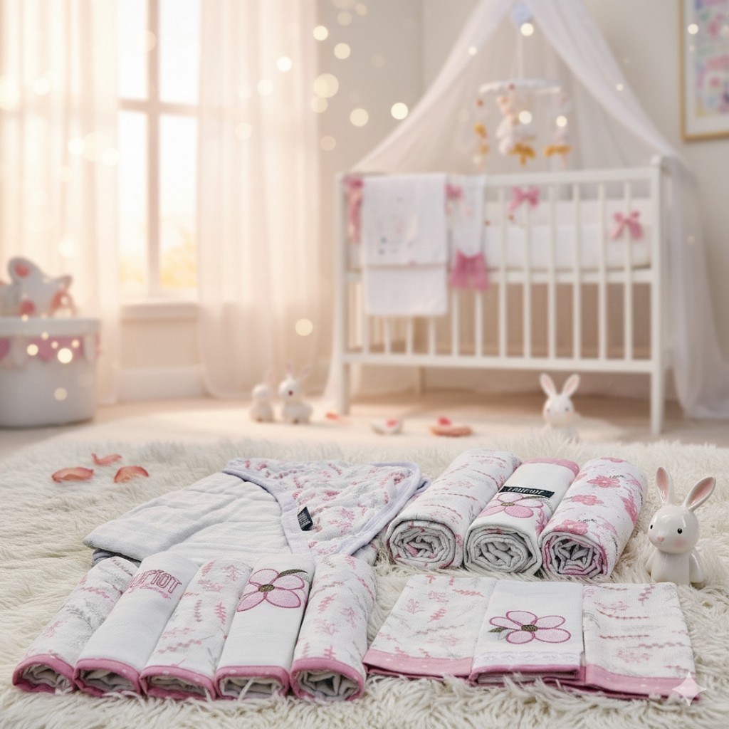 Kit 15 Peças Enxoval Completo Recém Nascido Feminino Florzinha Bebê Qualidade Premium 100% Algodão Bordado Estampado em Oferta na Shopee