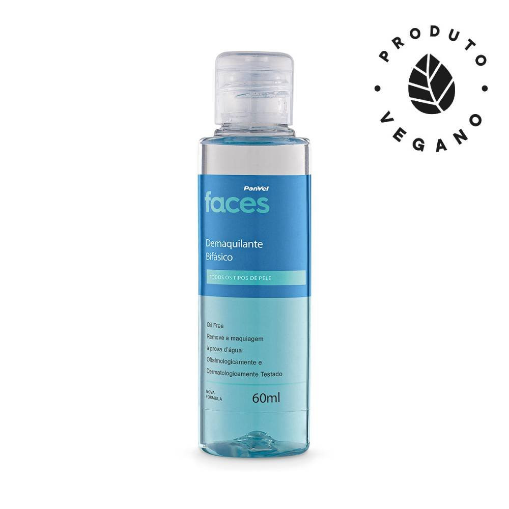 Mini Demaquilante Bifásico Panvel Faces Todos Os Tipos De Pele 60ml em Oferta na Shopee