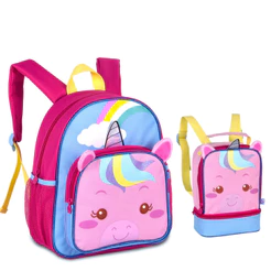 Kit Mochila de Costas E Lancheira Térmica Unicórnio - Clio Style