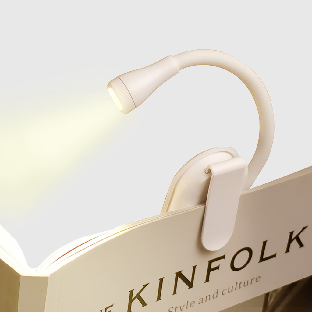 Luz De Leitura Recarregável De Livro Com Clipe Prendedor