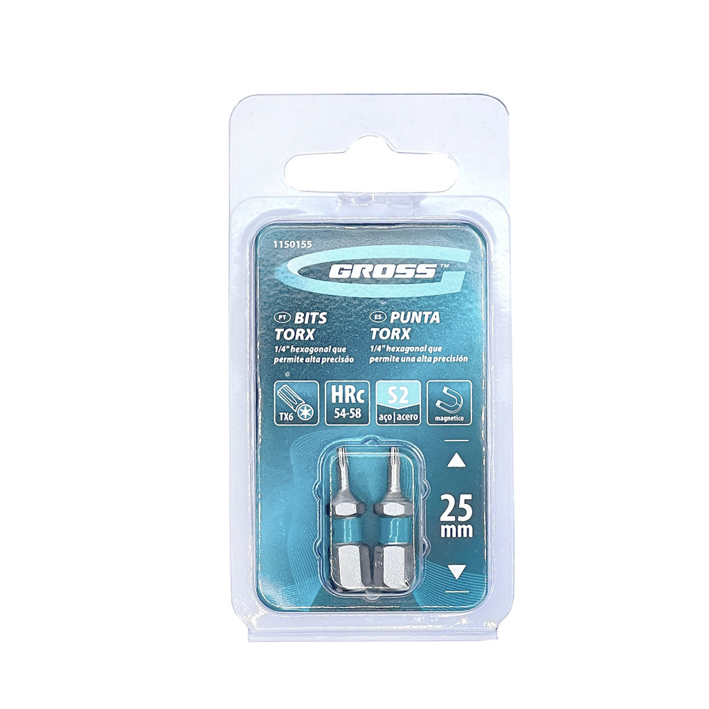 BITS TORX T6, ACO CROMO MOLIBDENIO, 25MM, 2PCS // GROSS em Oferta na Shopee
