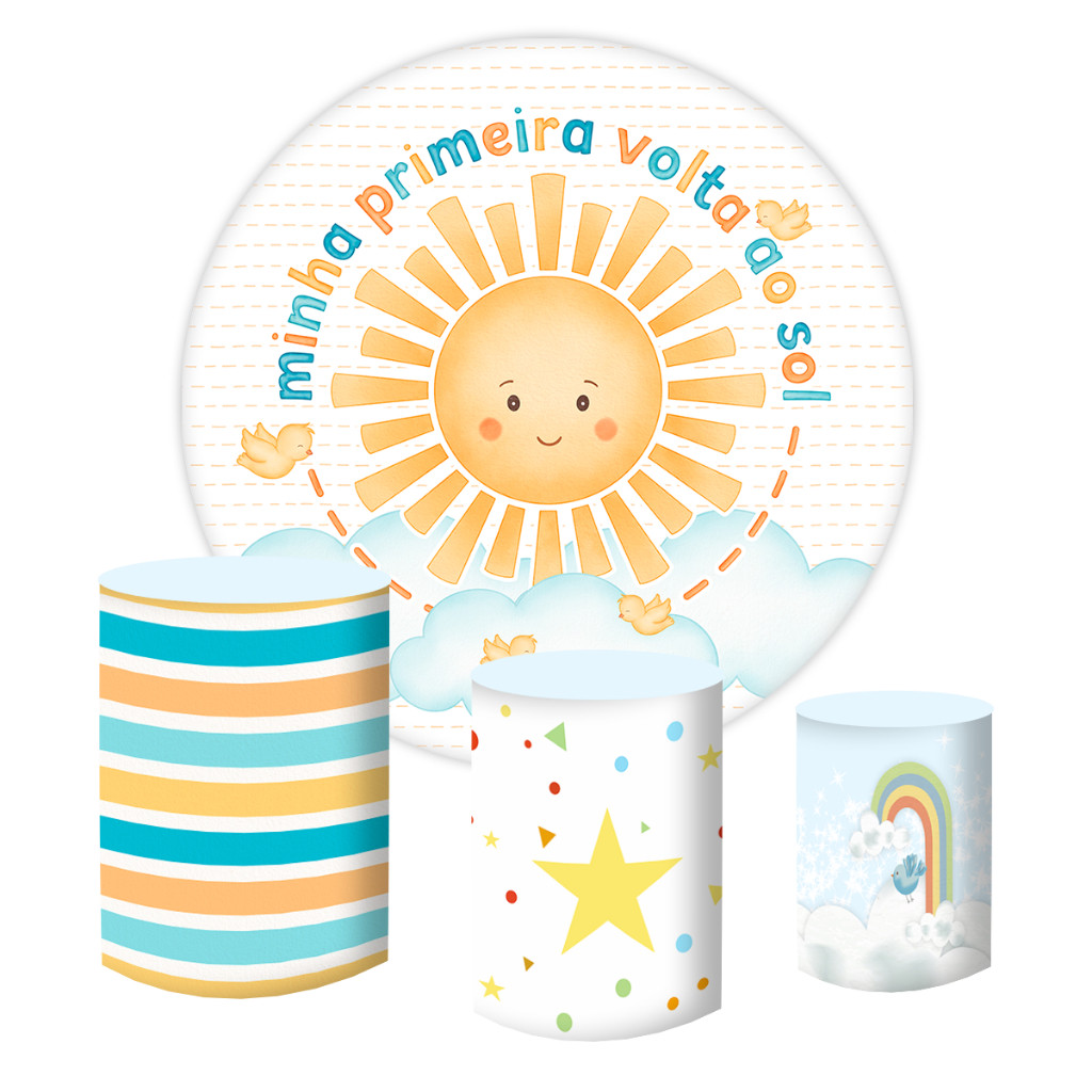 Painel Red várias medidas + Capas Cld Tecido Subl Minha 1 Volta ao Sol em Oferta na Shopee