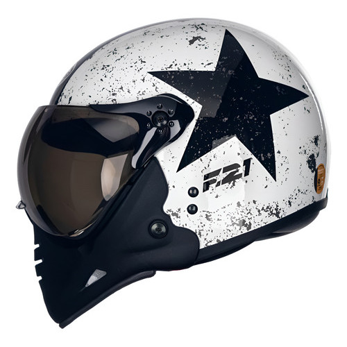 Capacete Peels F-21 North Duas Viseiras Fumê E Cristal Branco/Preto F21 OLD TANK 56