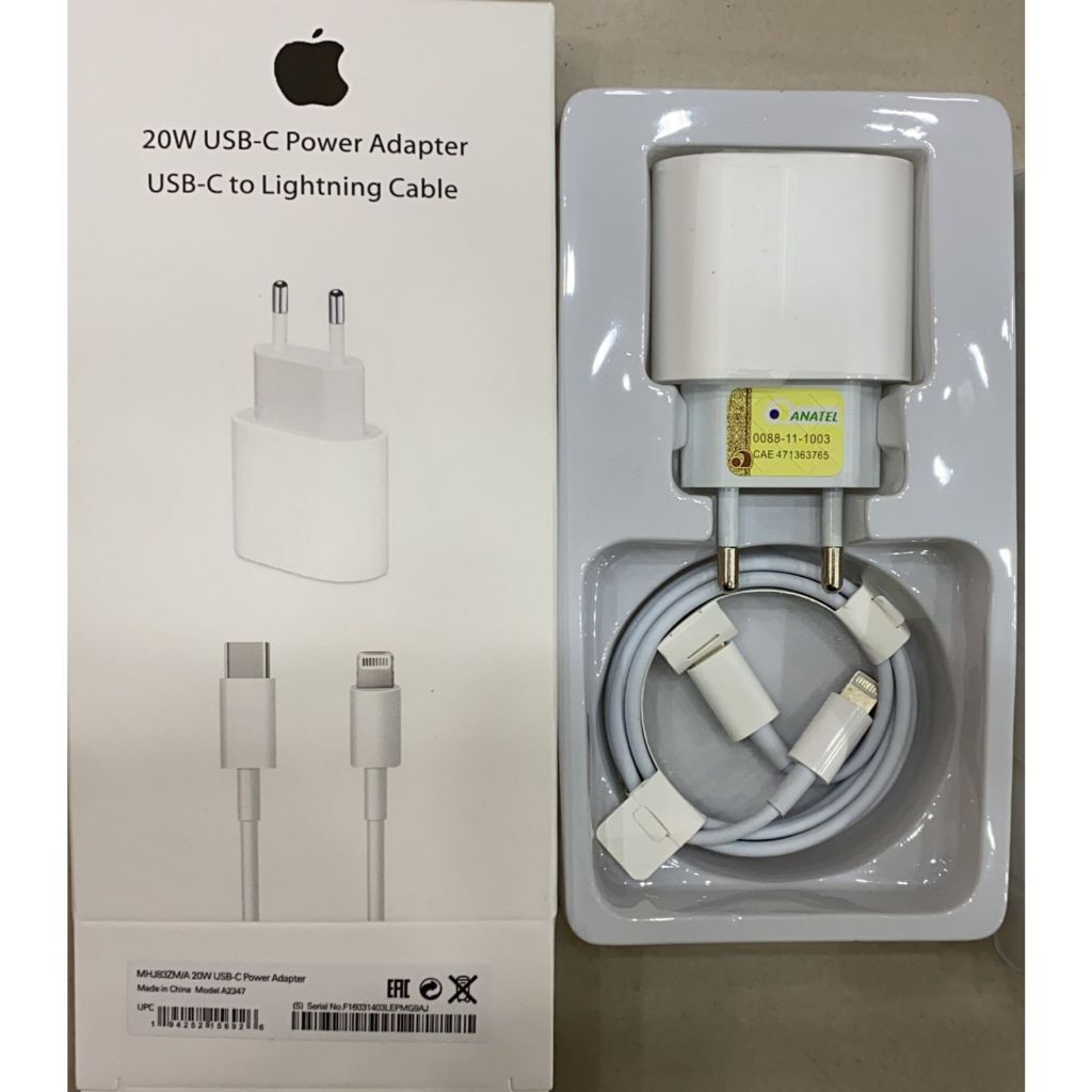 Carregador iPhone Turbo 20W Original iPhone 11 12 13 14 Xr Xs 20w Usb C Lacrado