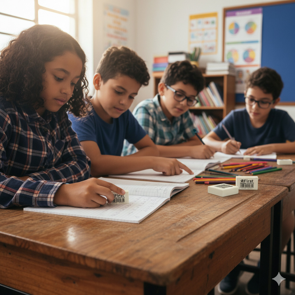 Kit 60 Borrachas Brancas Escolar Escritório Estudantes Professores Uso Diário Macias Qualidade Achadinhos Shopee