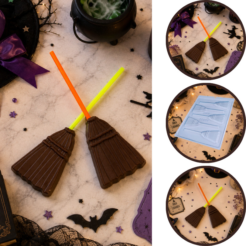 1~10 Forma  Bwb Simples HALLOWEEN PIRULITO VASSOURA (CHOCO)